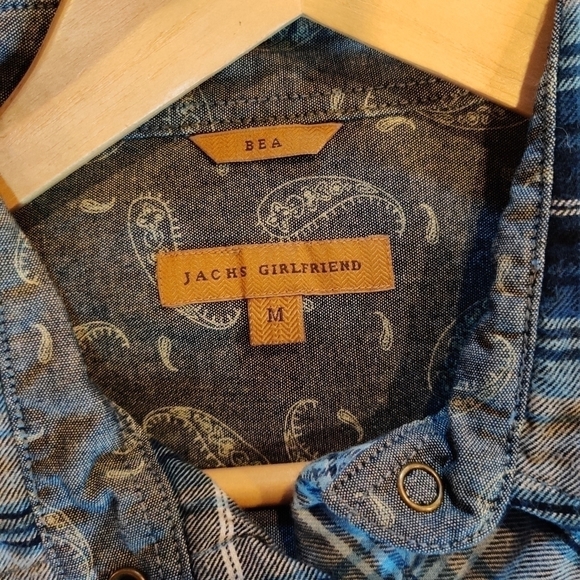 JACHS Girlfriend flannel sz. M blue plaid - Picture 4 of 4